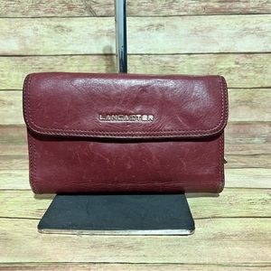 Lancaster Red Leather Wallet